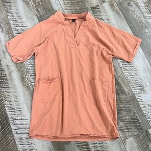 Dusty Peach Linen Dress
